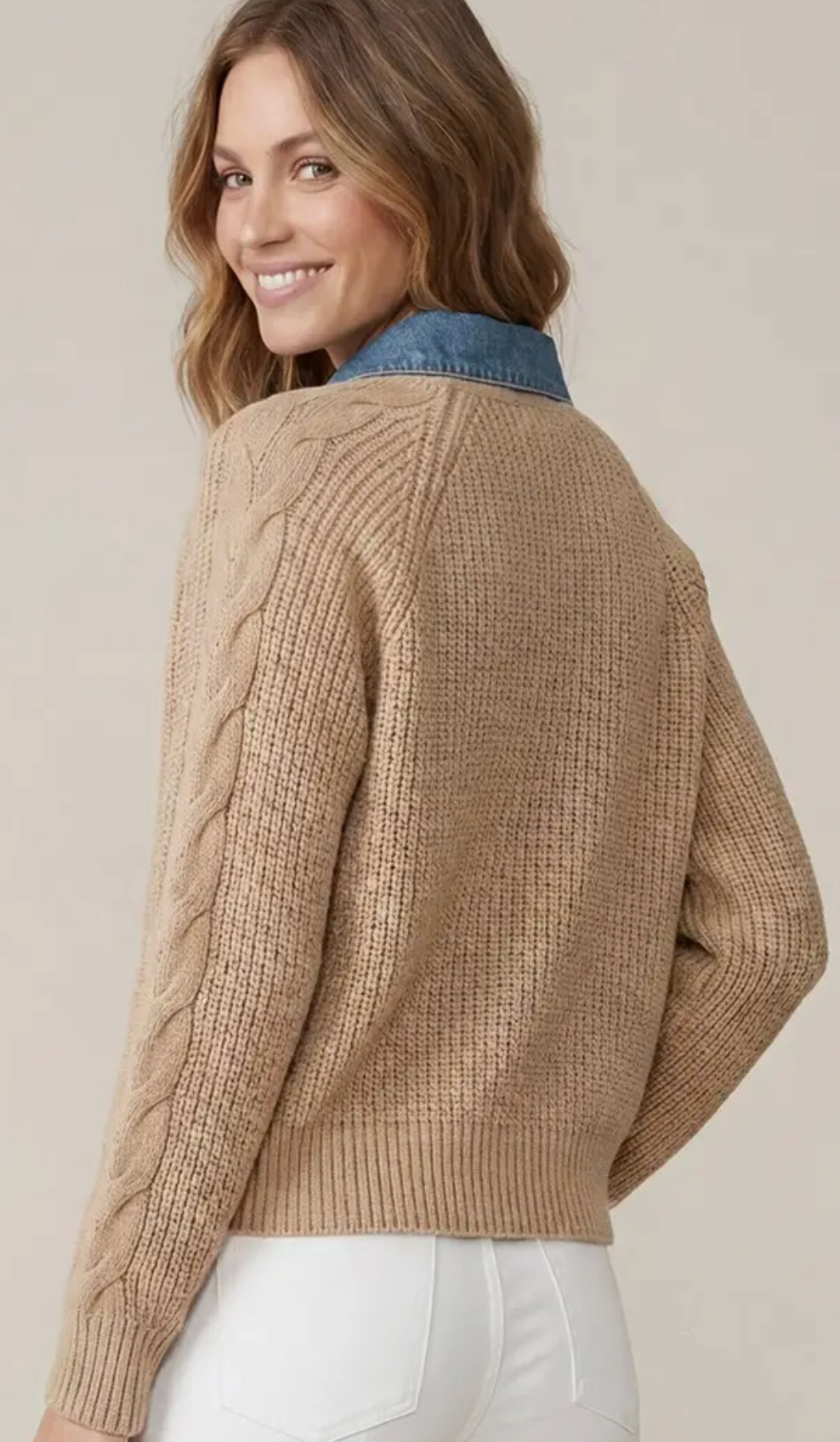 Cassidy - Cable Knit Collared Sweater