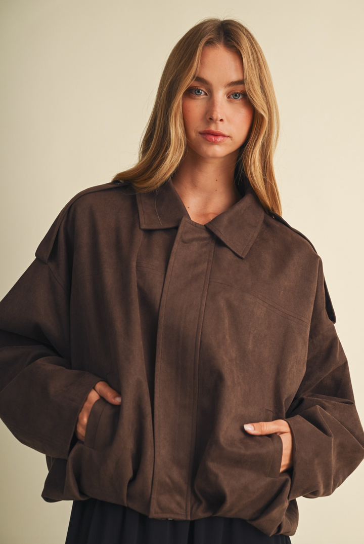 Brooklynn - Brown Suede Jacket