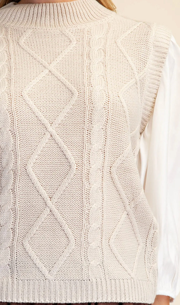 Alicia - Cable Knit Sweater/Shirt