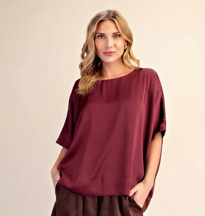 Carlie - Round Neck Oversized Top