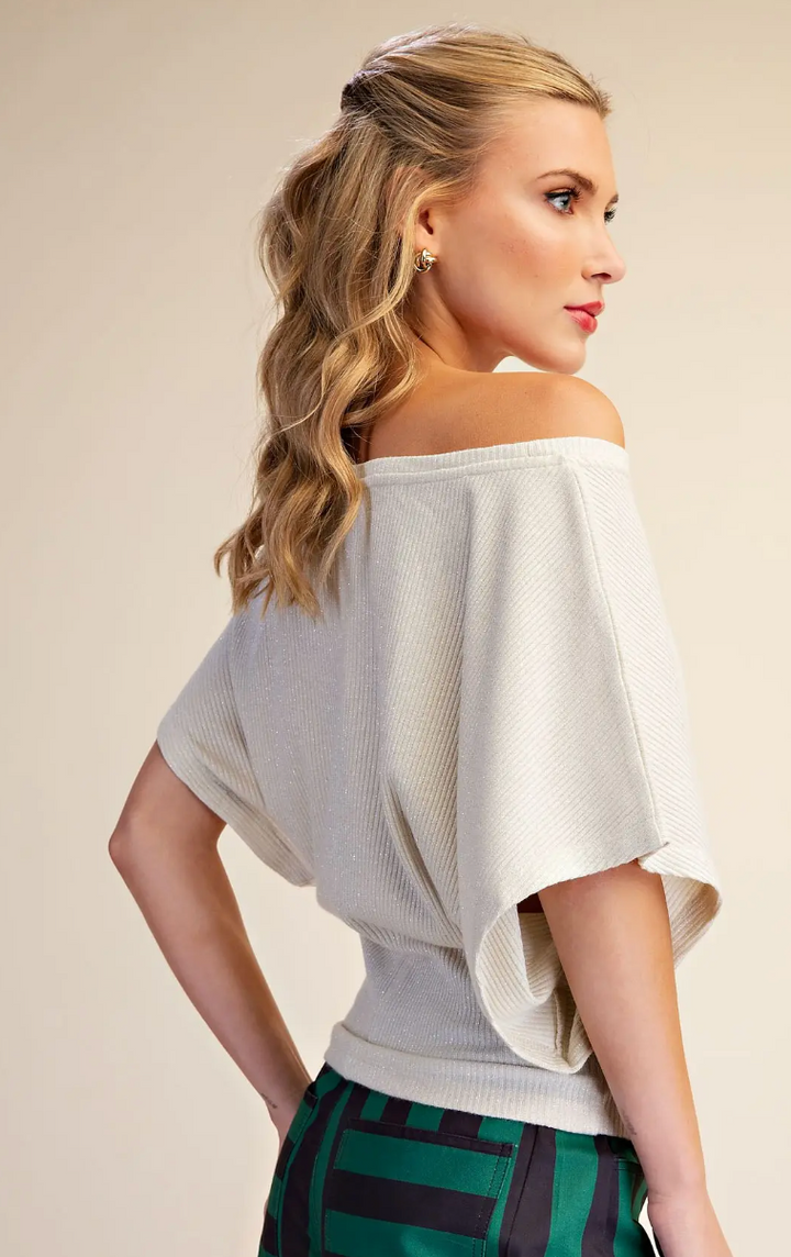 Cleo - Dolman Sleeve Knit Top (Ivory)