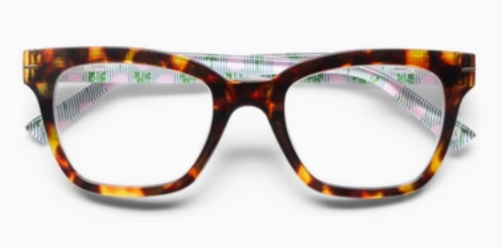 Peepers x Laura Parks - Buzzworthy Tortoise/Marigold Ticking Stripe Pink