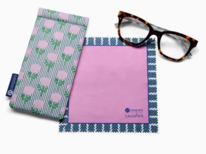 Peepers x Laura Parks - Buzzworthy Tortoise/Marigold Ticking Stripe Pink