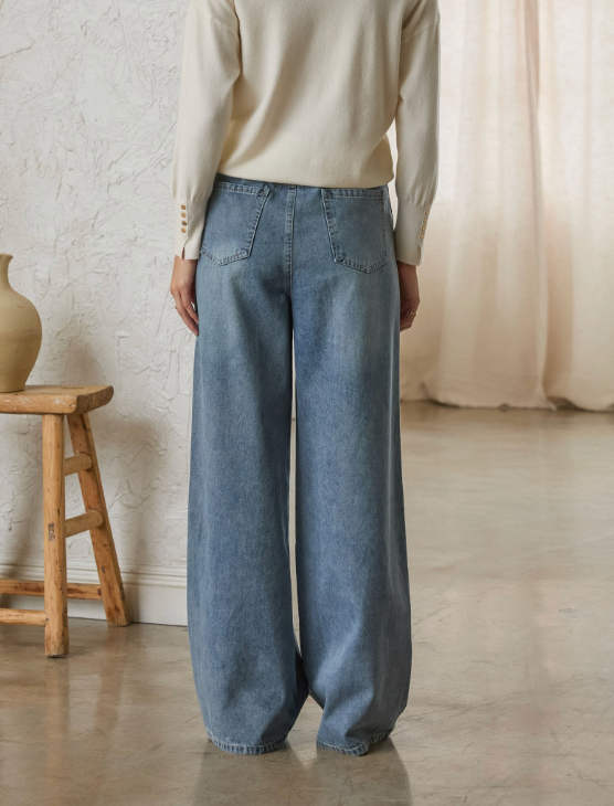 Gigi - Suede Side Stipe Denim Pants