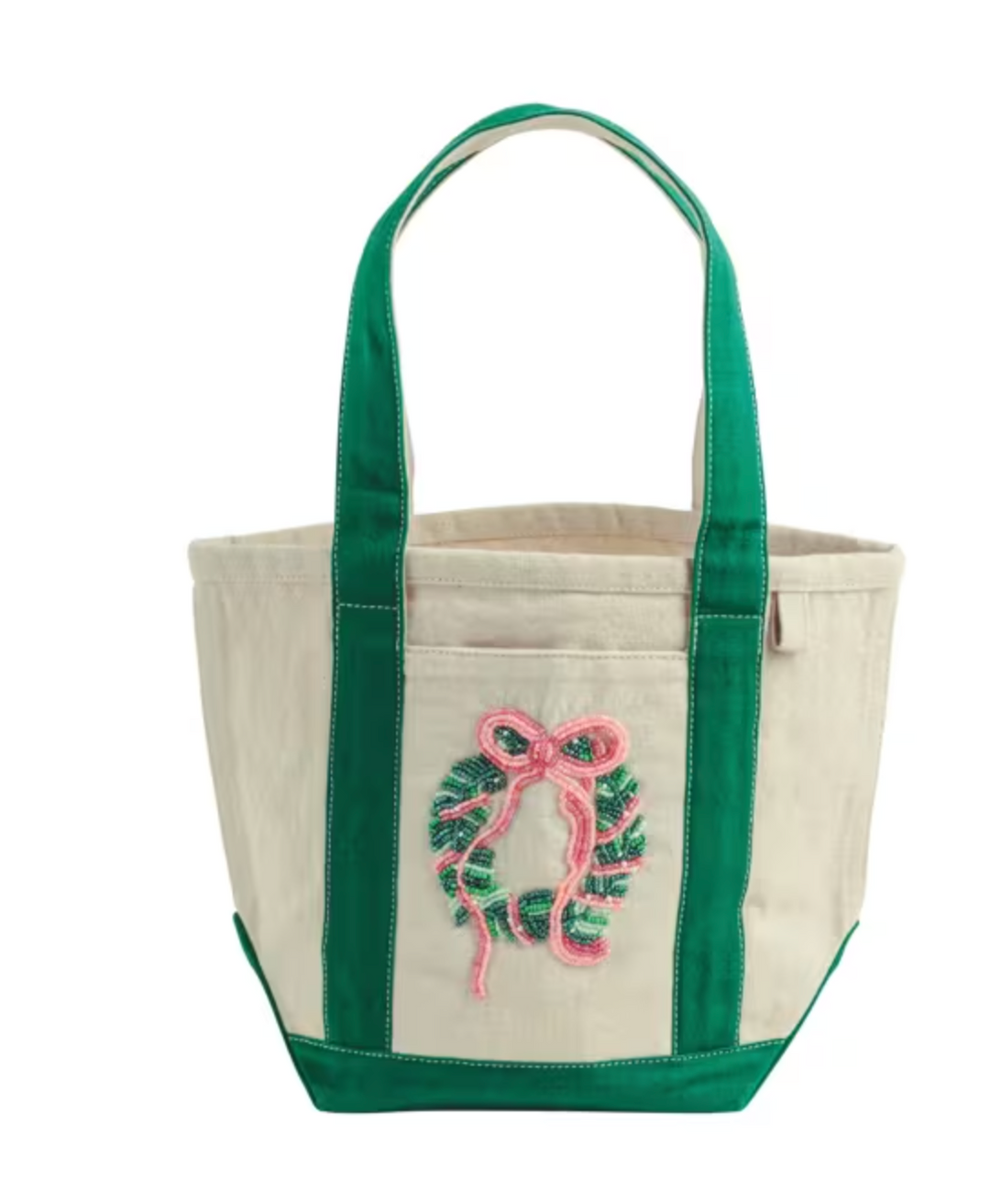 Holiday Beaded Mini Tote - Wreath