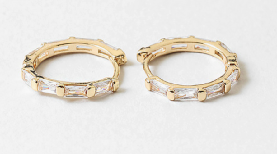 Baguette Hoop Earrings