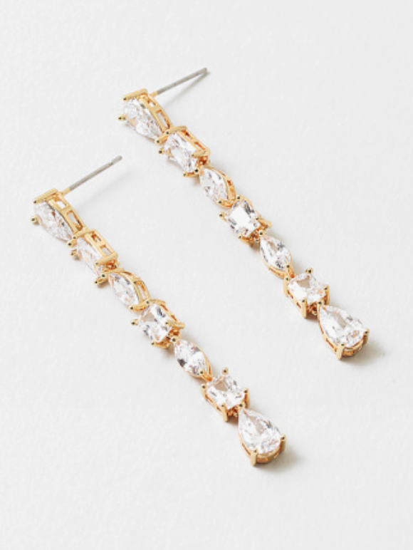 Veronica - Dangle Rhinestone Earrings