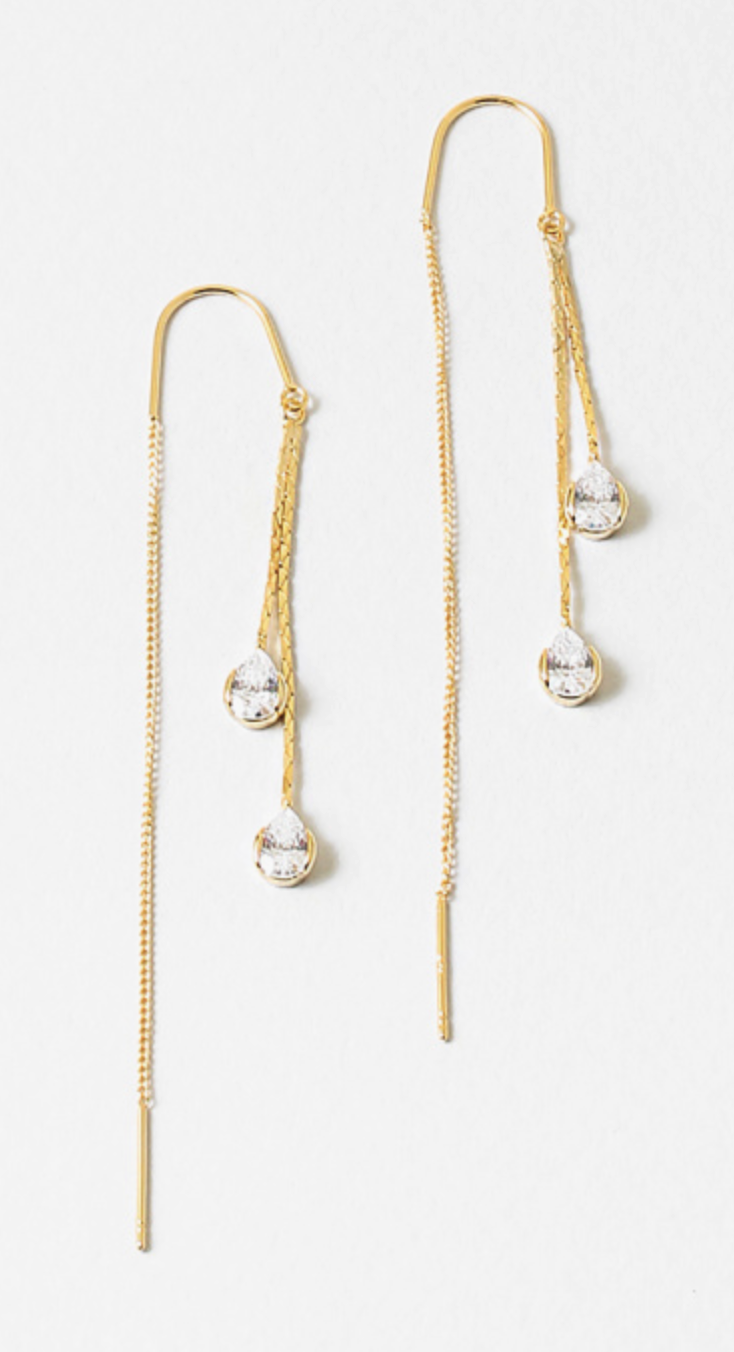 Teardrop Threader Earrings