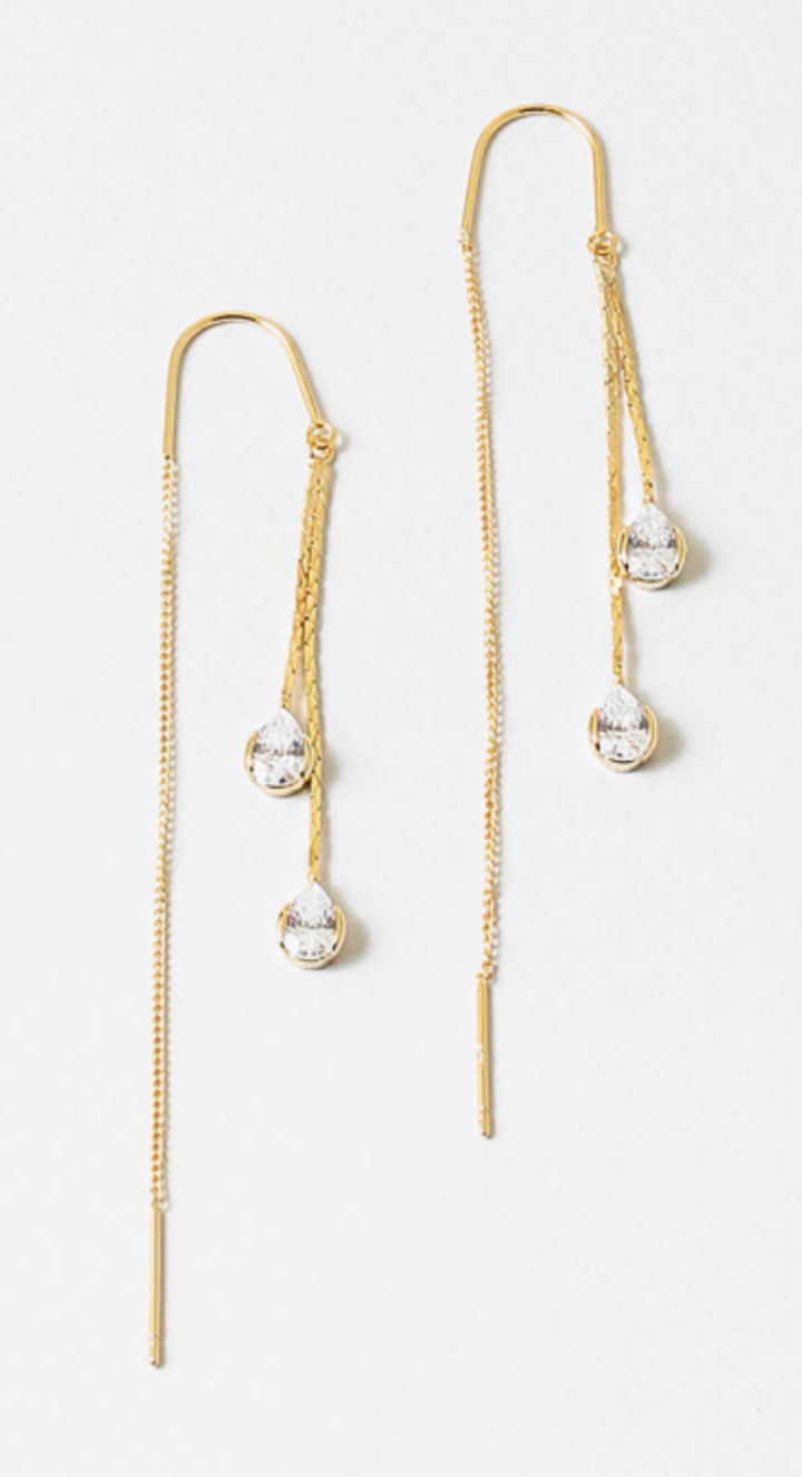 Teardrop Threader Earrings