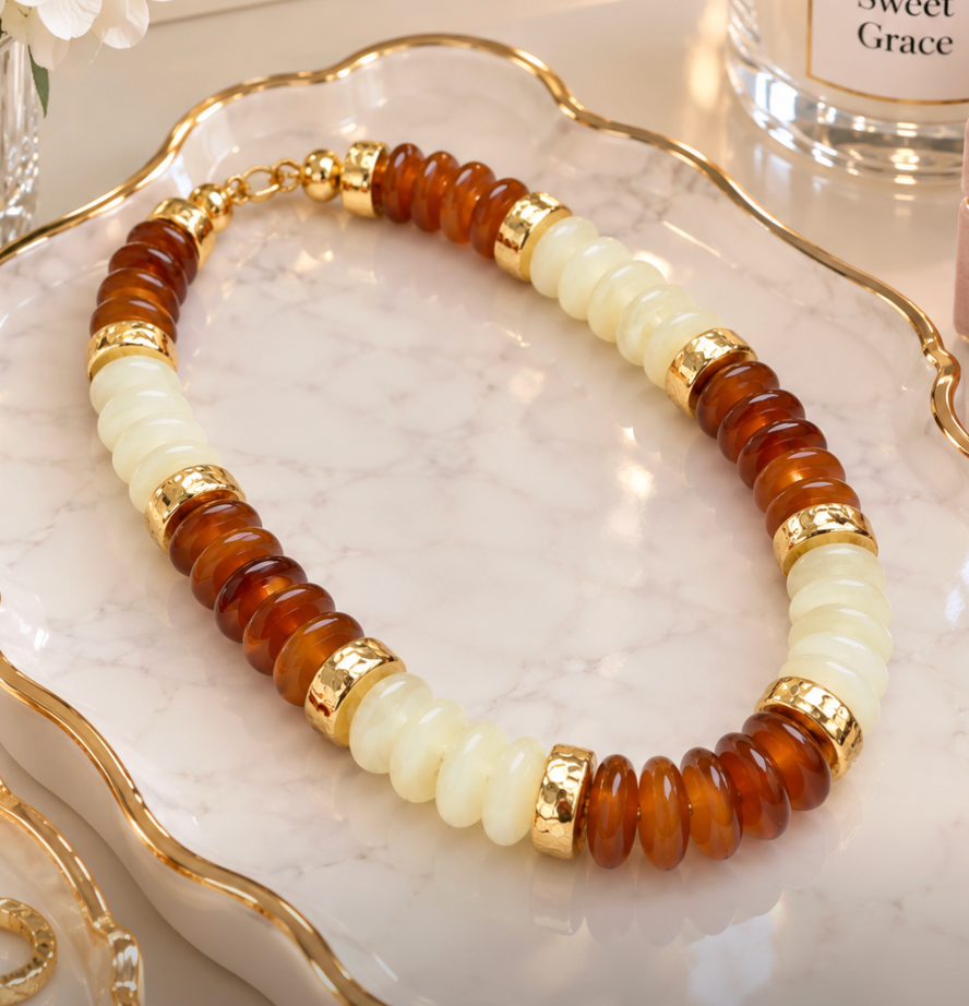 Jules - Beaded Necklace (Naural)