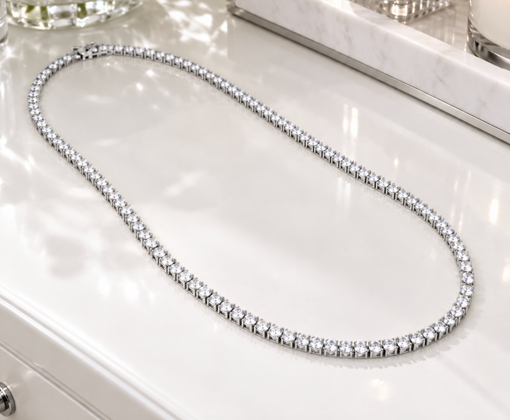 Tennis Necklace (Silver)