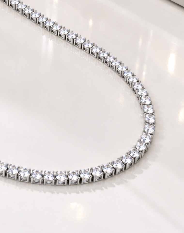 Tennis Necklace (Silver)