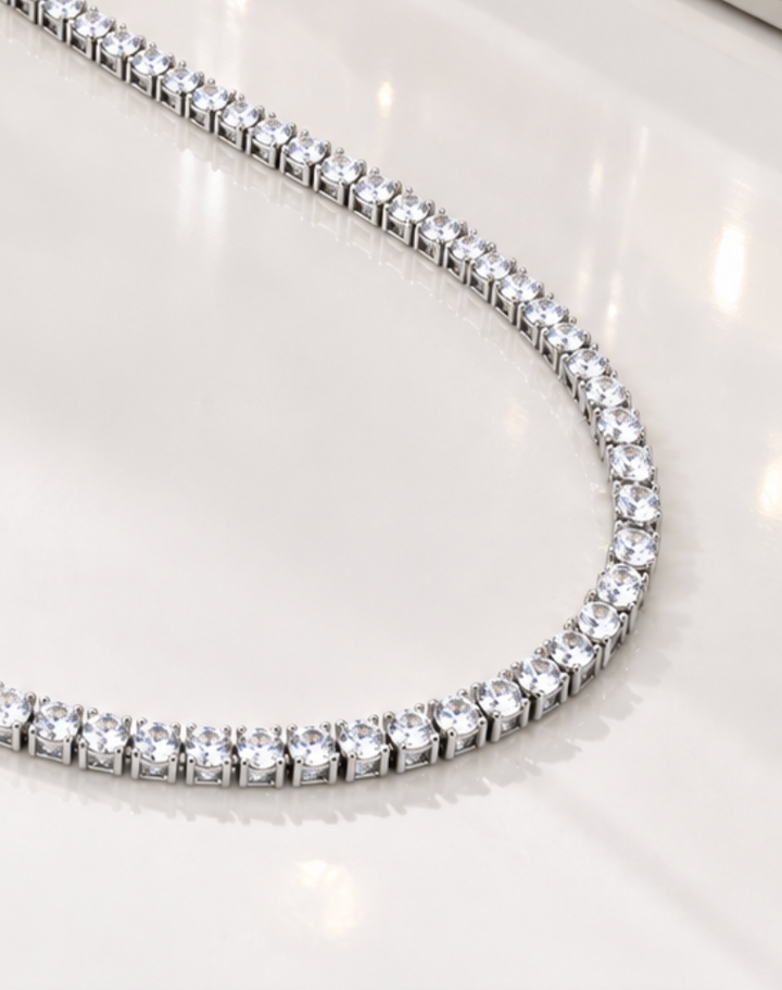 Tennis Necklace (Silver)