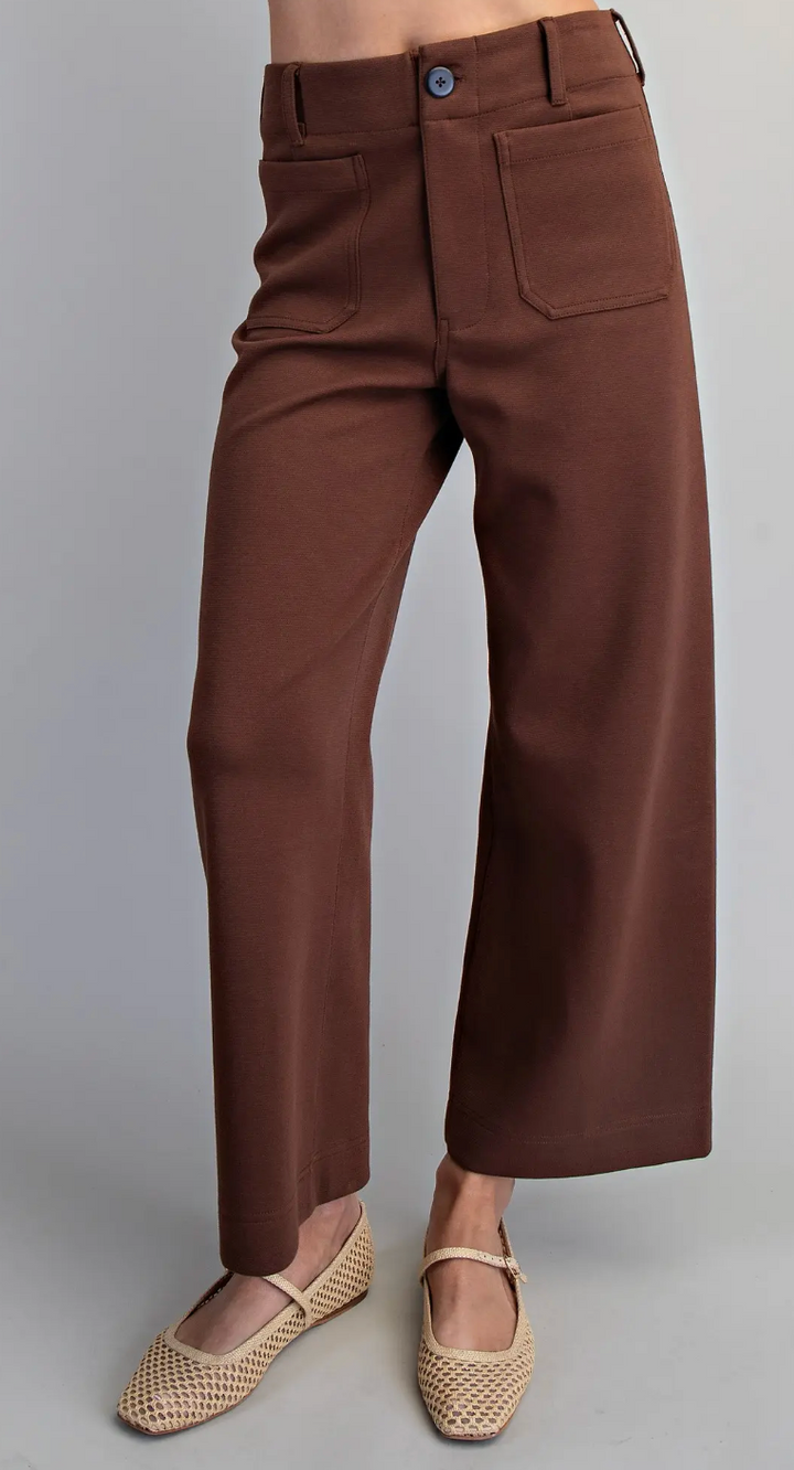 Blaine - Straight Leg Pants (Brown)
