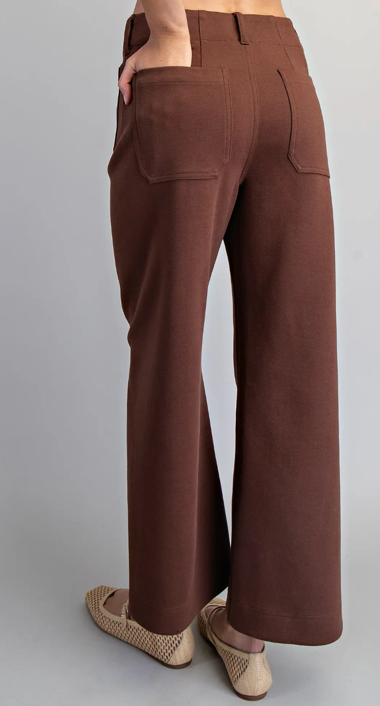 Blaine - Straight Leg Pants (Brown)