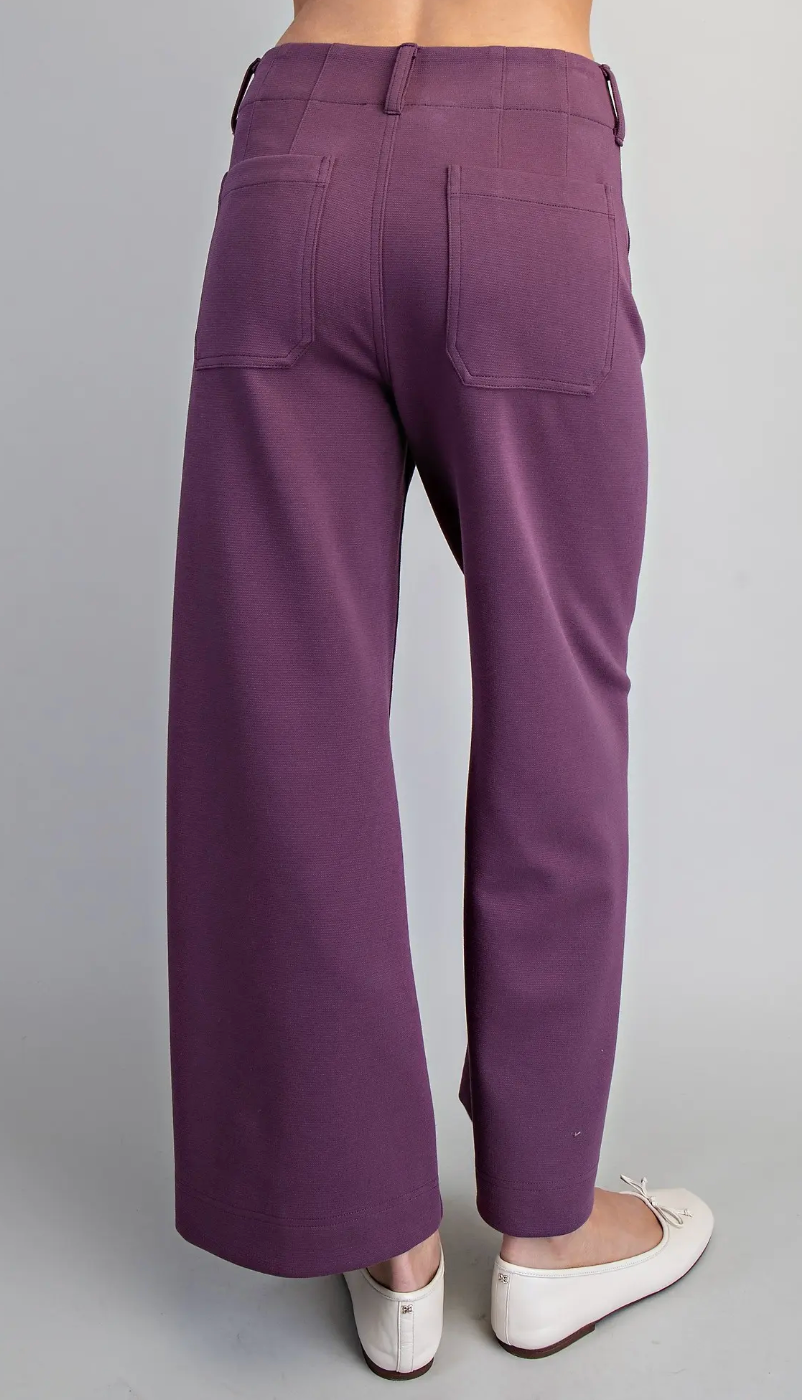 Blaine - Straight Leg Pants (Plum)