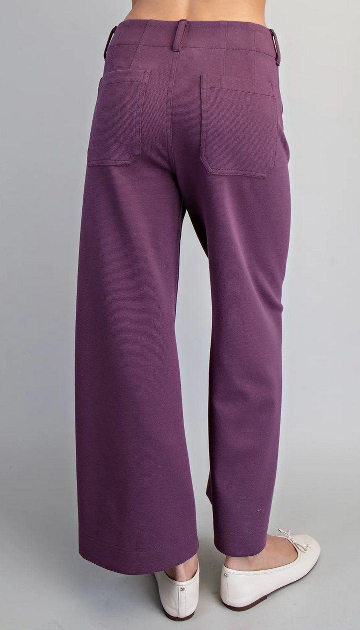 Blaine - Straight Leg Pants (Plum)