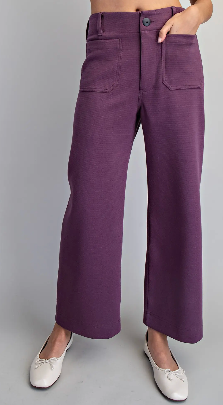 Blaine - Straight Leg Pants (Plum)