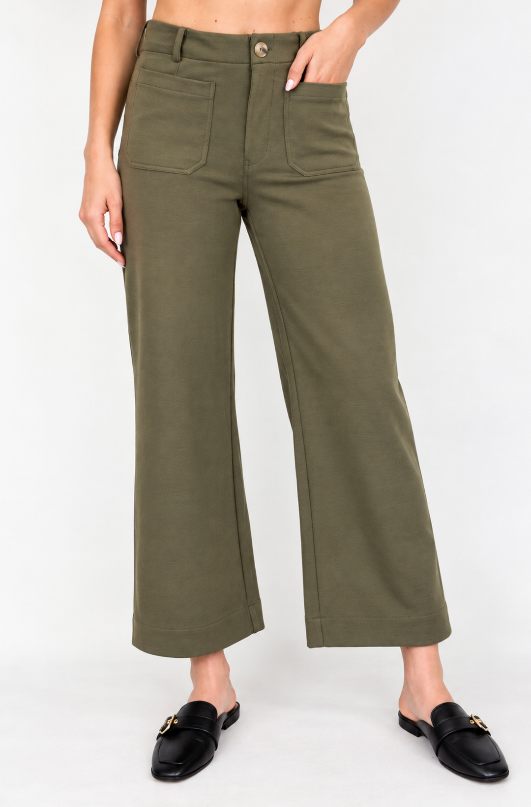 Blaine - Straight Leg Pants (Olive)