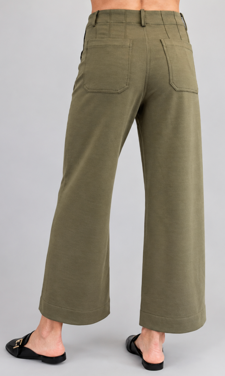 Blaine - Straight Leg Pants (Olive)