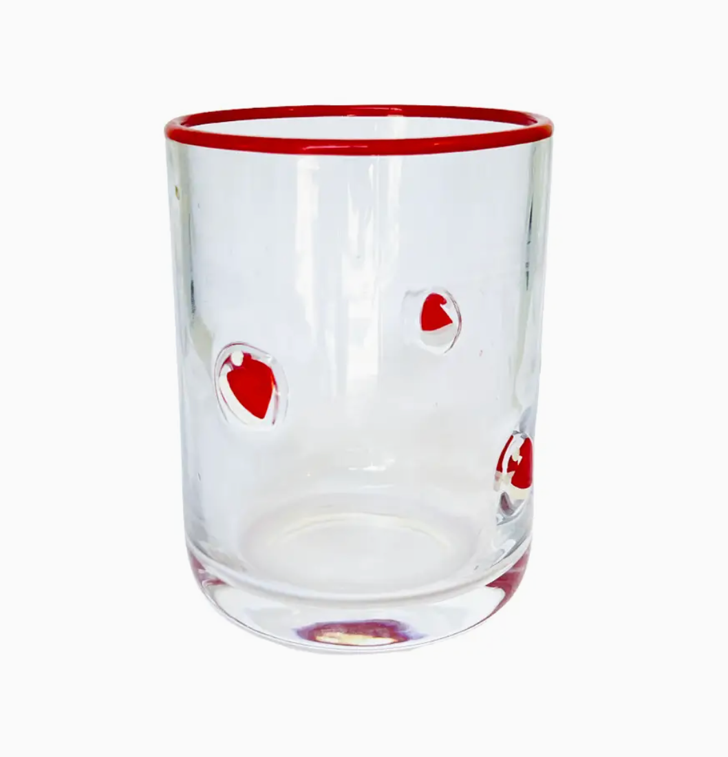 Drinking Glass Santa Hat