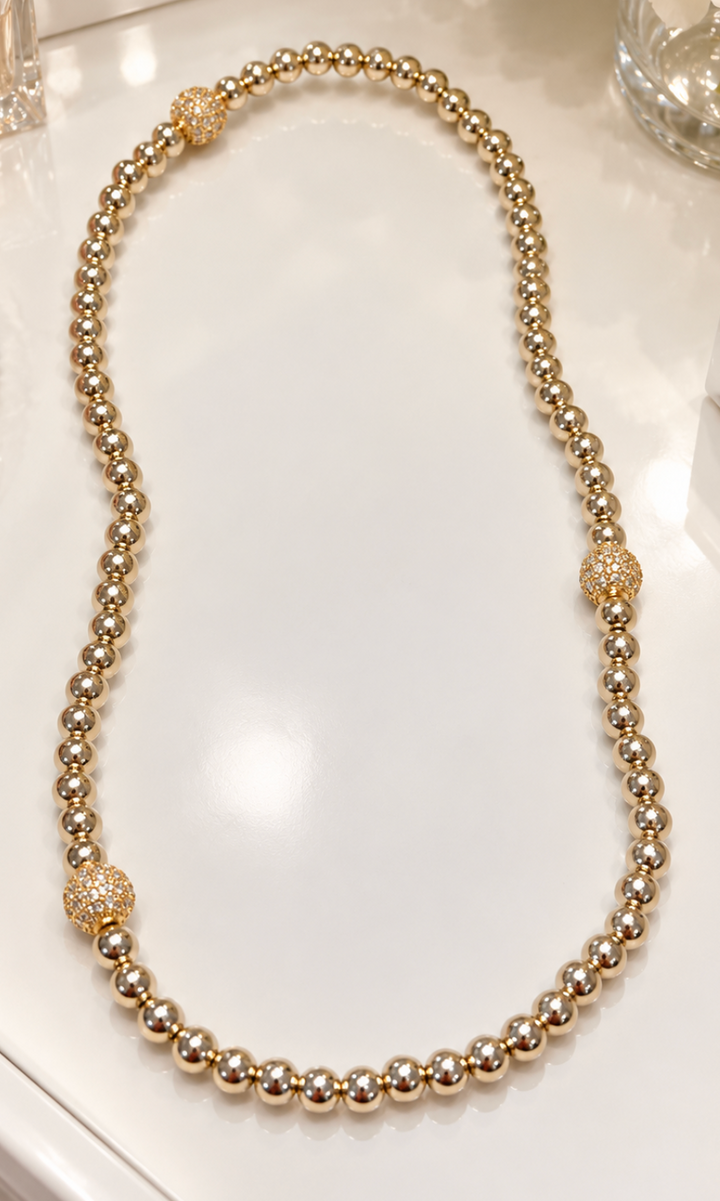 Eloise - Antique Silver Beaded Necklace