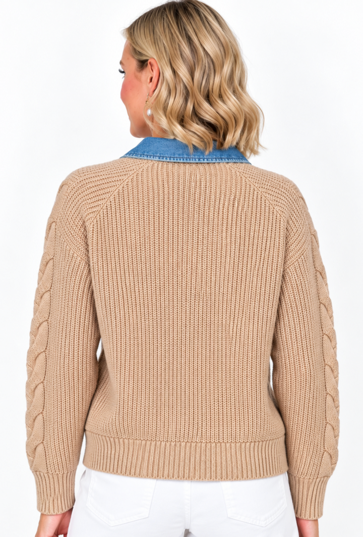 Cassidy - Cable Knit Collared Sweater