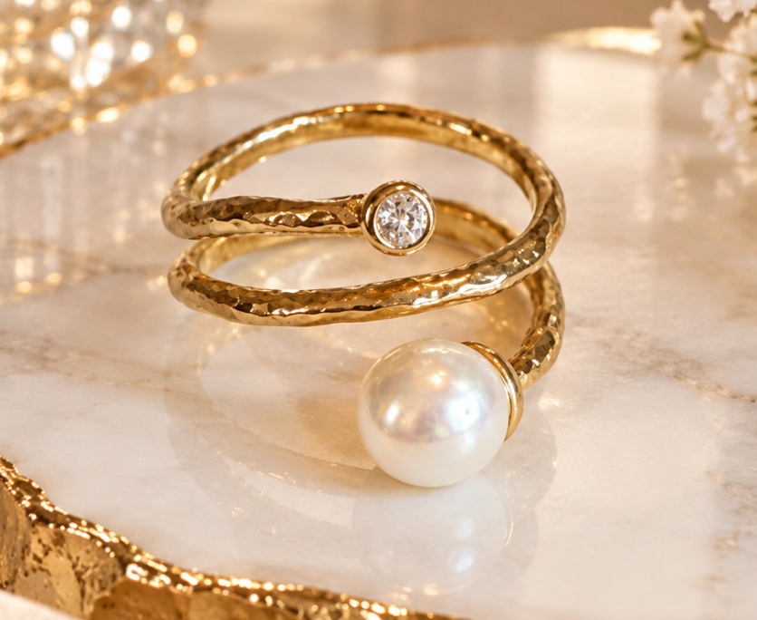 Cleo - Adjustable Pearl Ring