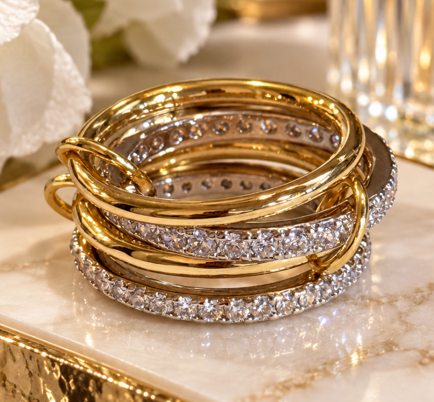 Sylvia - Linked Ring (Two Tone)