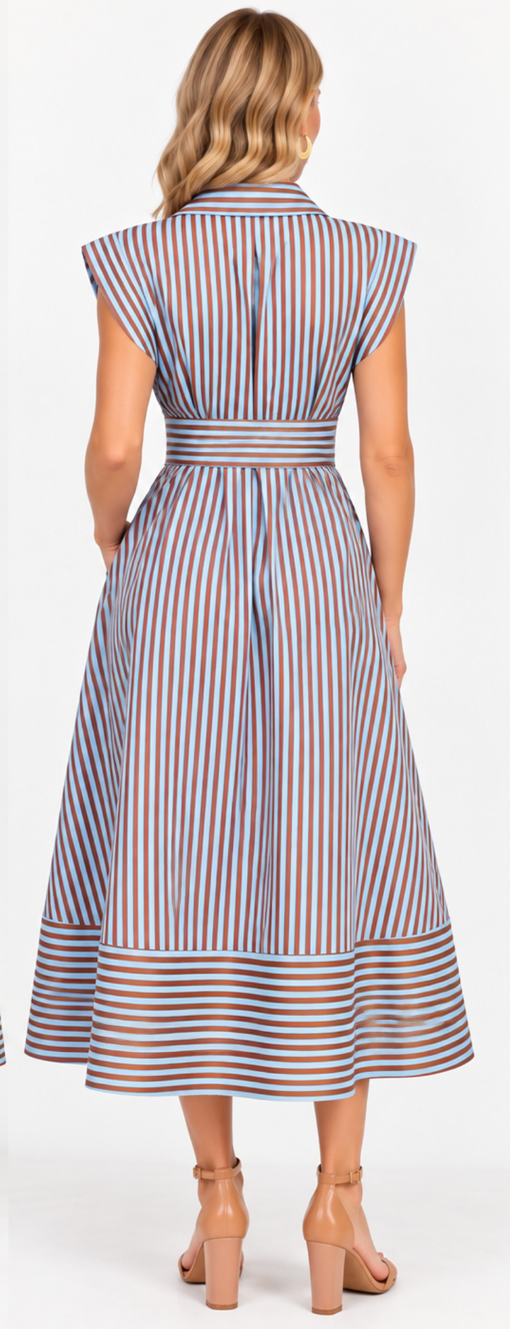 Tina - Striped Midi Dress