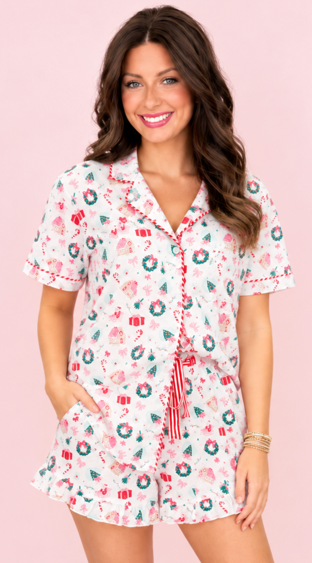 Santa's Sugarplum Social Short Pajama Set