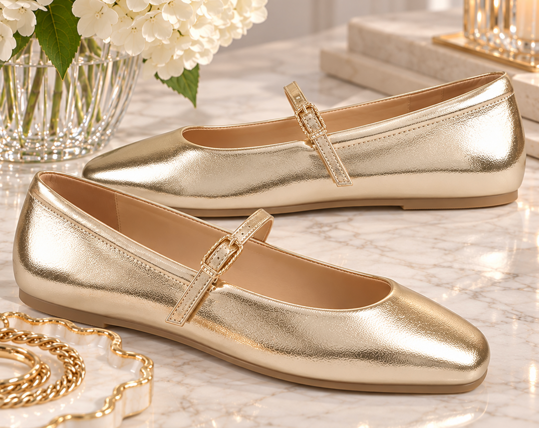 Kiana - Gold Ballet Flats