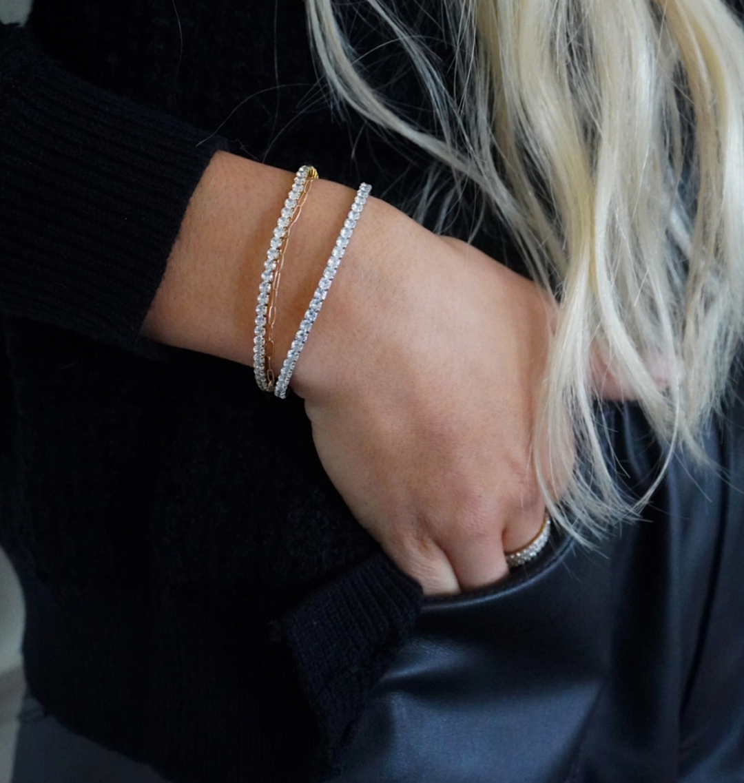 CHANSUTTPEARLS - Small Stretchy Tennis Bracelet