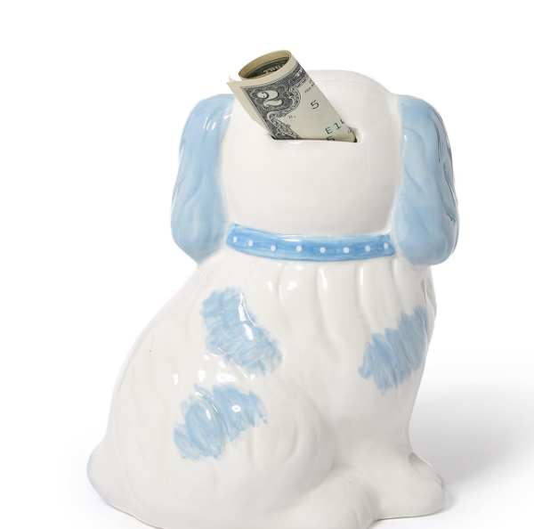 Vintage Dog Bank - Blue