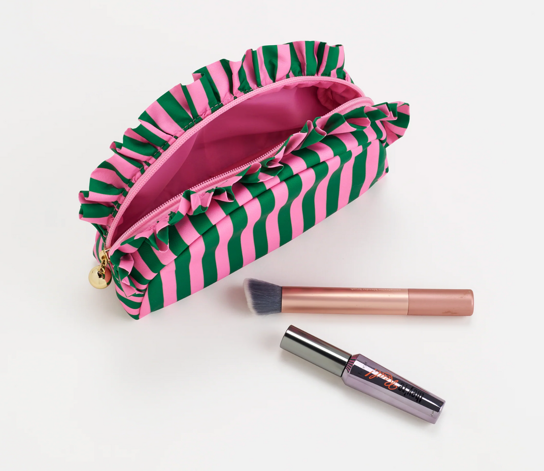 Shiraleah - Stripe Ruffle Small Zip Pouch