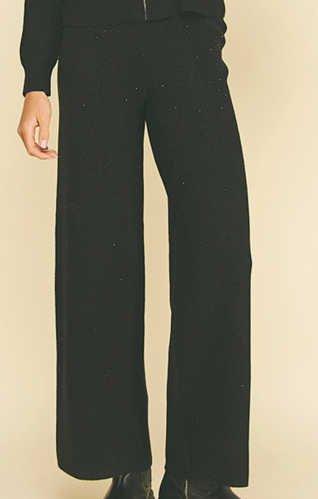 Lila - Rhinestone Knit Pants
