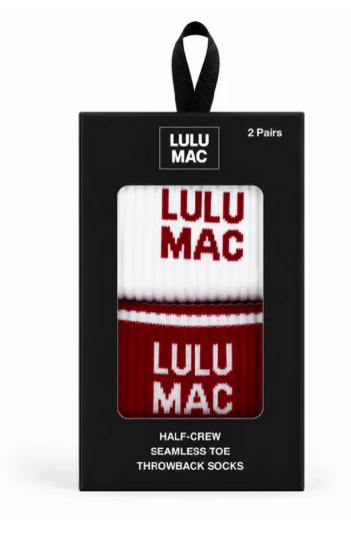LULU MAC - Crew Socks Boxed Set of 2 - Crimson