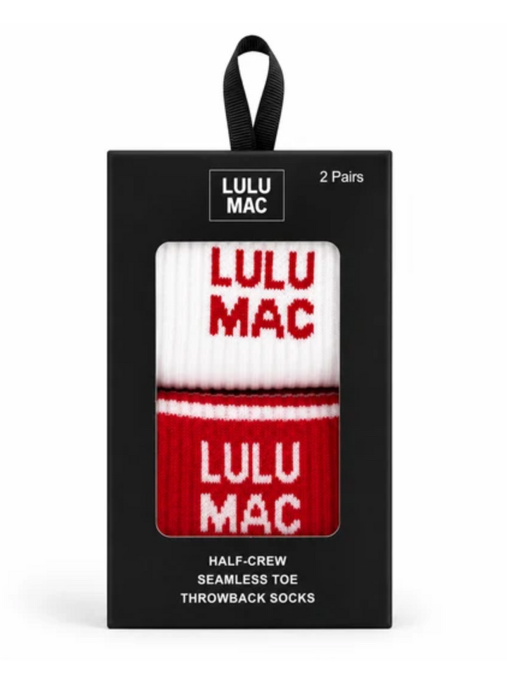 LULU MAC - Crew Socks Boxed Set of 2 - Red