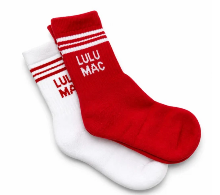 LULU MAC - Crew Socks Boxed Set of 2 - Red