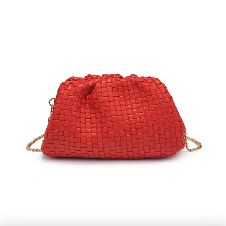 Tate - Woven Frame Clutch (Red)