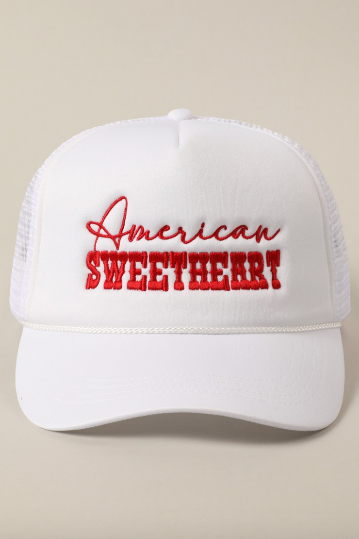 American Sweetheart Trucker Hat - (White)