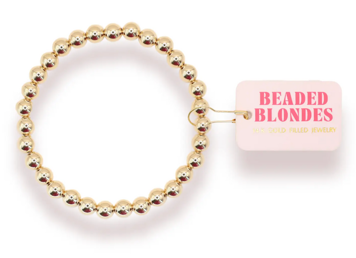 Beaded Blondes - 6MM Gold Beaded Bracelet
