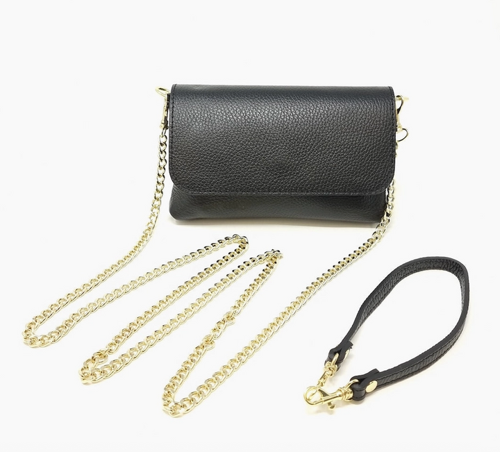 Gwen - German Fuentes Italian Leather Crossbody Clutch (Fuschia)