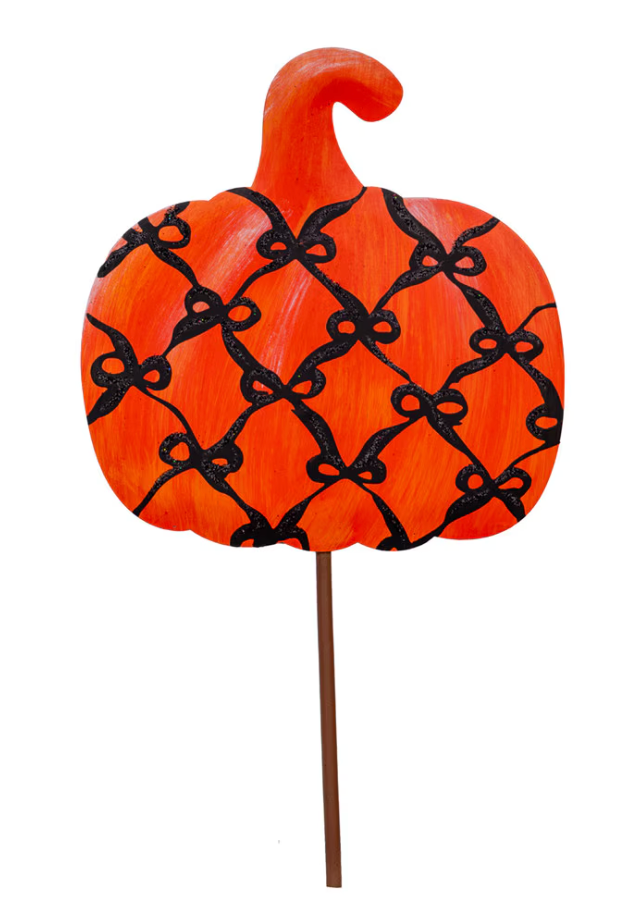 Round Top Collection - Orange Bow Pumpkin (Short)