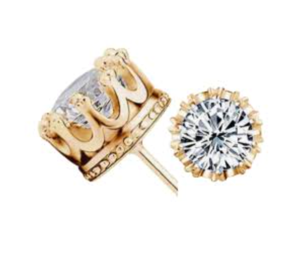 Round Stud in Crown Setting