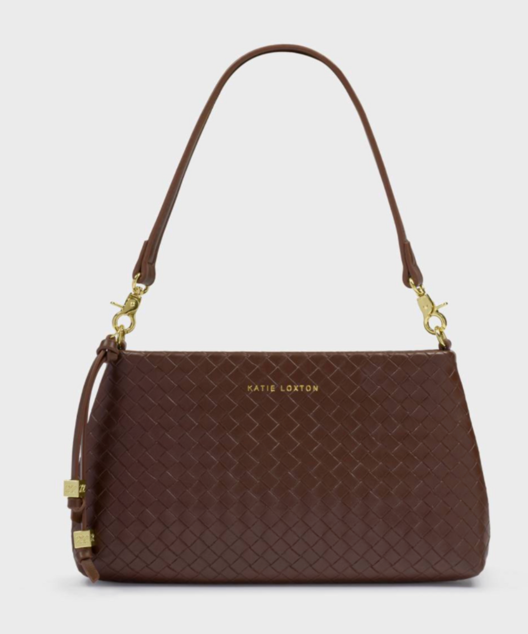 Katie Loxton - Nova Woven Small Shoulder Bag (Dark Chocolate)