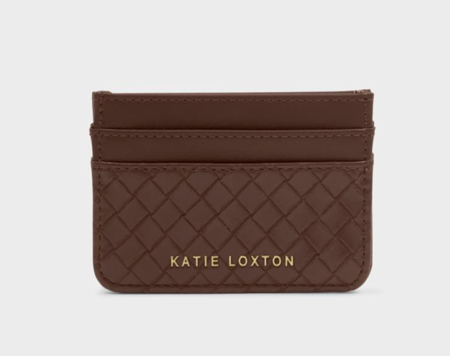 katie Loxton - Nova Woven Textured Card Holder (Chocolate)