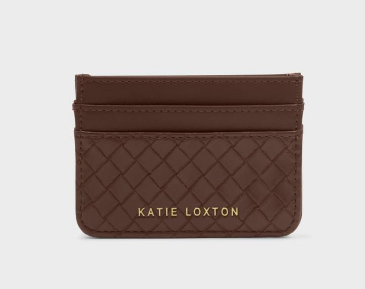 katie Loxton - Nova Woven Textured Card Holder (Chocolate)