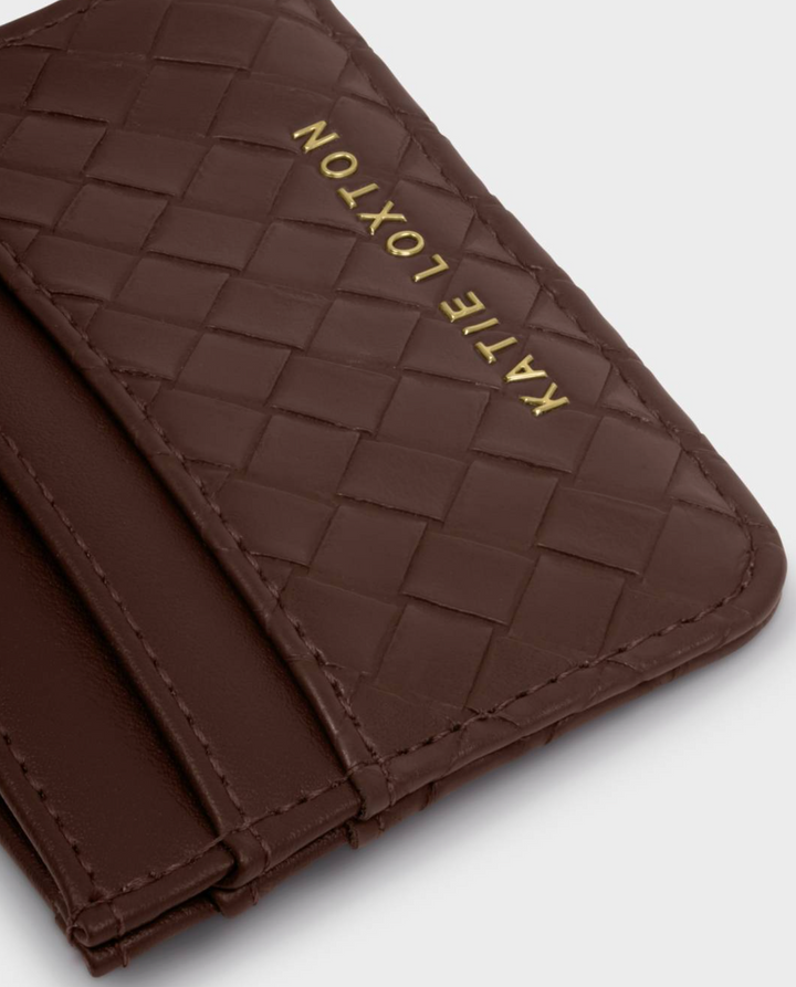 katie Loxton - Nova Woven Textured Card Holder (Chocolate)
