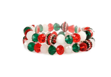 Rhinestone Pave Glass Beaded Bracelet